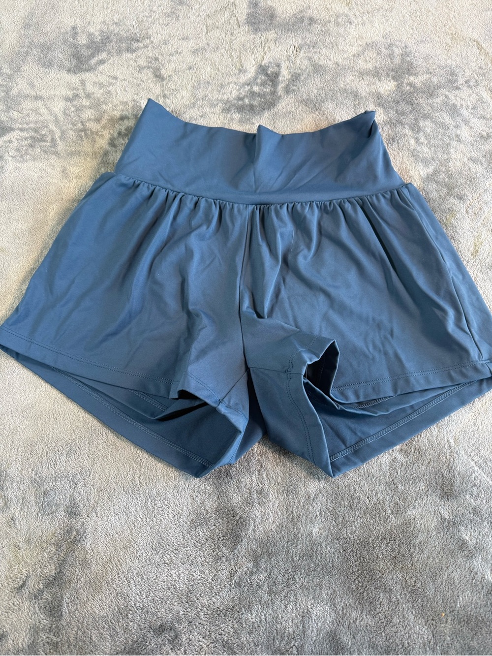 Halara High Waisted 2-in-1 Flowy Athletic Shorts Blue Size Medium